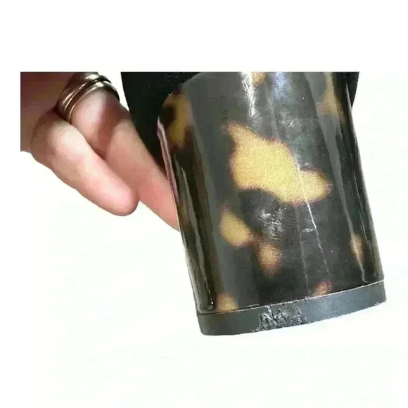 Talbots ISA Heels‎ Block TORTOISE PATTERN Black Suede size 6M - Picture 2 of 12